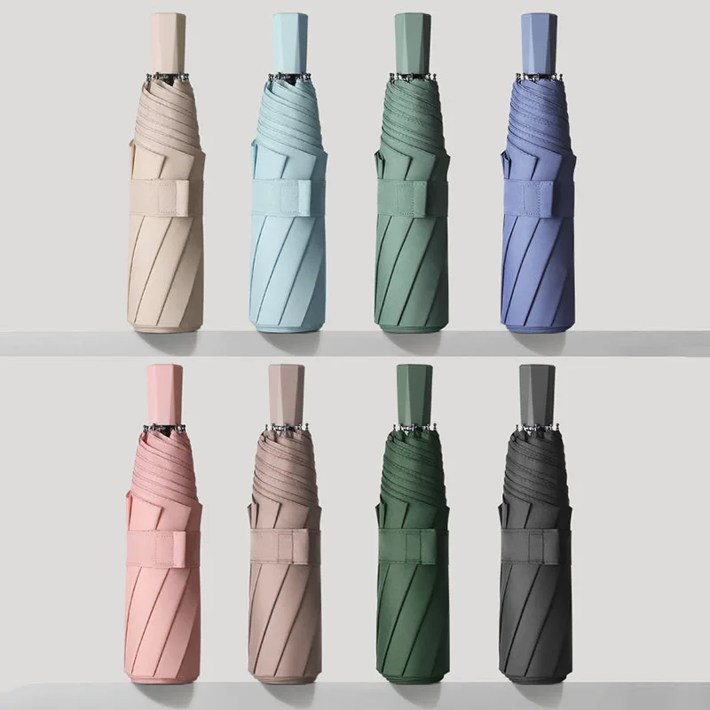 8 Rib Mini Umbrella UV Protection Sunshade Rain Windproof Lightweight Folding Portable Ladies Men Children |