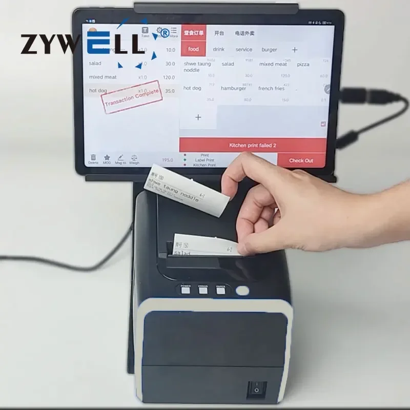 Фото Принтер этикеток ZYWELL новой конструкции с прямой термопечатью без подложки ZY-3311, 80 мм, безчернильный принтер для наклеек. №2