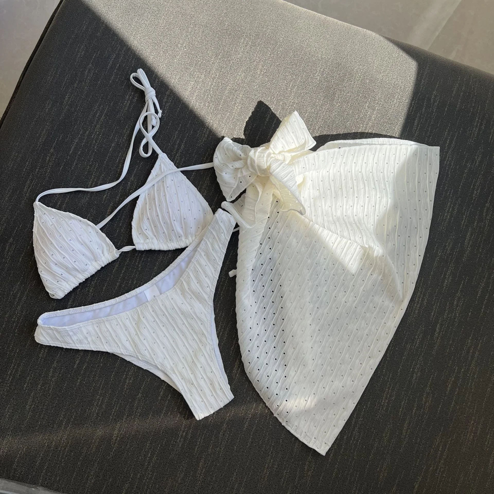 

Новинка 2023, купальник из 3-х частей, женское бикини с открытой спиной и шнуровкой