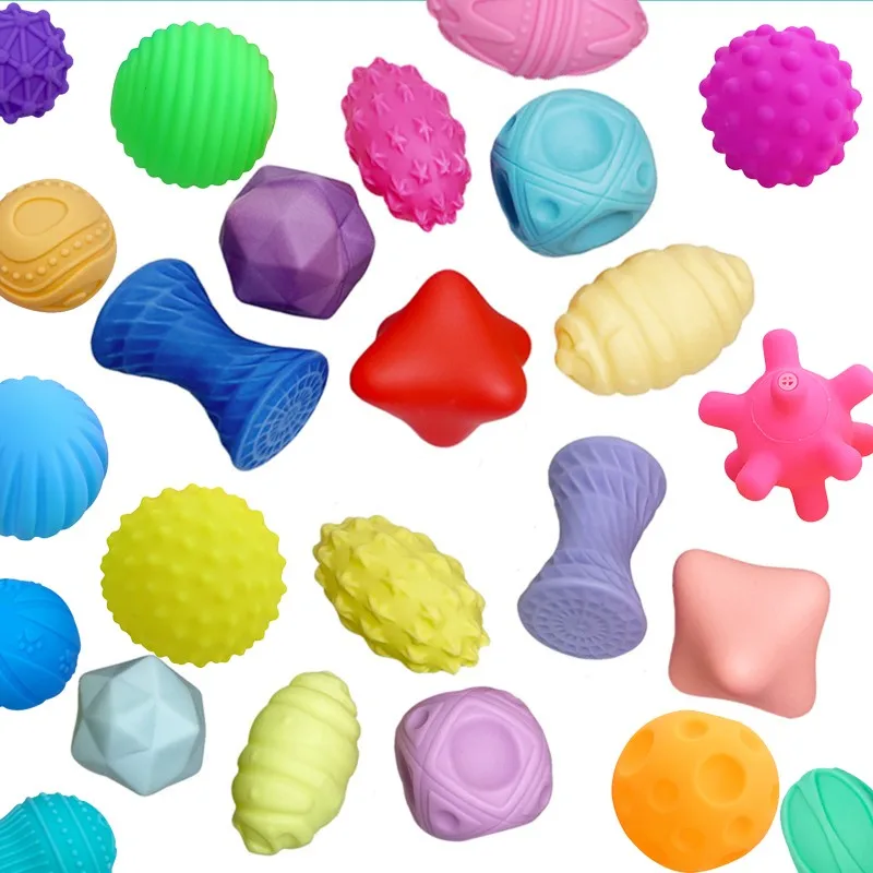 

Детская игрушка, сенсорные шарики в наборе, текстурированные тактильные игрушки, детские погремушки, развивающие игрушки, Красочные