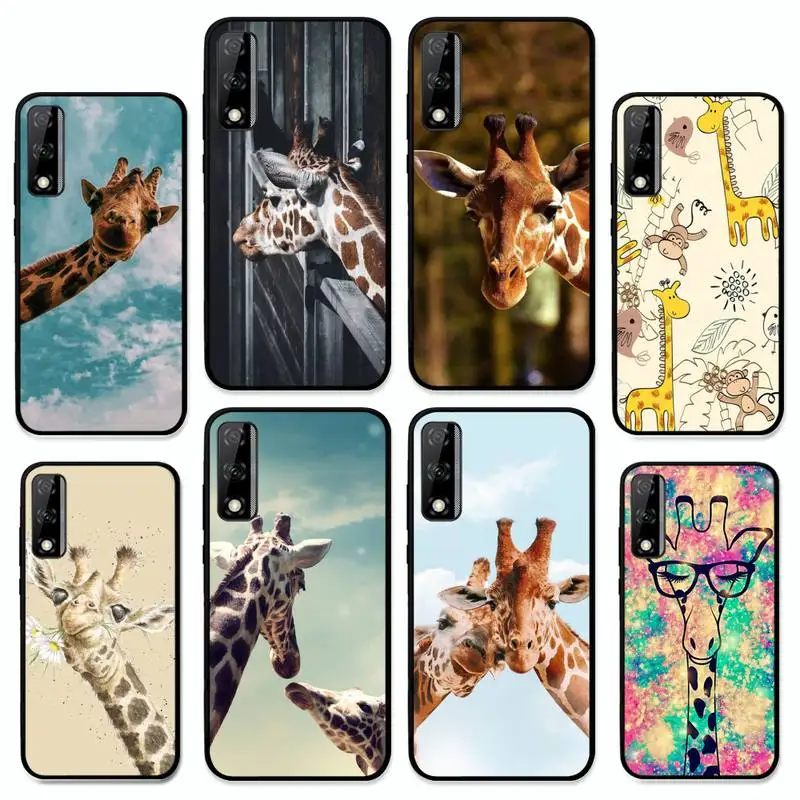 

Cute Animal Giraffe Phone Case for Huawei Y 6 9 7 5 8s prime 2019 2018 enjoy 7 plus