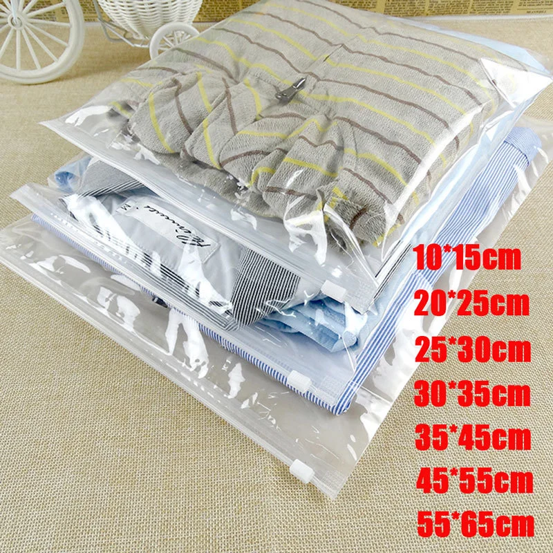 

Large Clear Zip Lock Storage Bags Heavy-Duty Transparent Plastic Zip Package Small Jewelry Packing Reclosable Thick Poly Bag