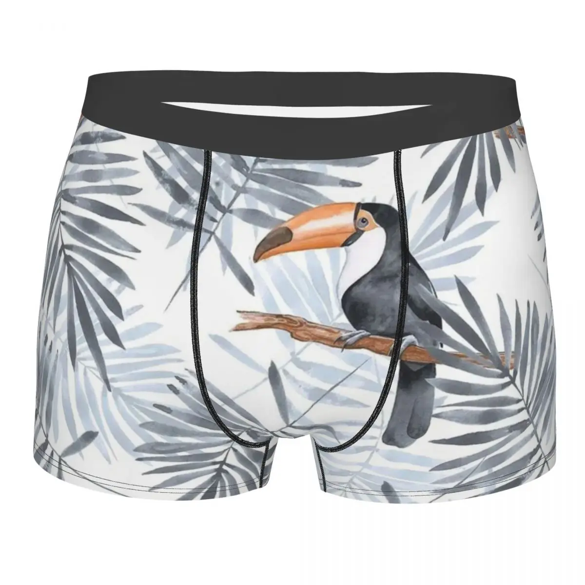 Пальмовые трусы Toucan с тропическими листьями зеленые дышащие мужское нижнее