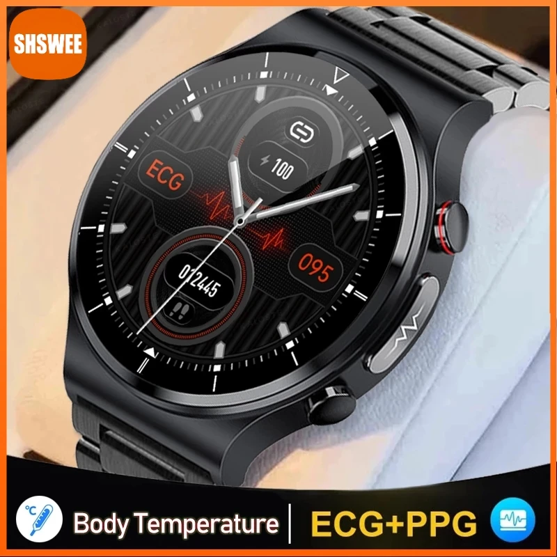 

Health Smart Watch Men ECG+PPG Body Temperature Blood Oxygen IP68 Waterproof Wireless Charger Men Smartwatch For Xiaomi Huawei
