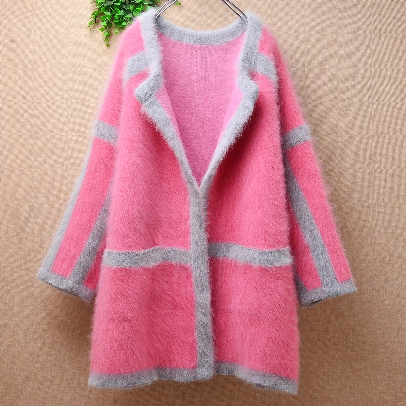 04 женская осенне-зимняя одежда плотная теплая розовая волосатая норковая