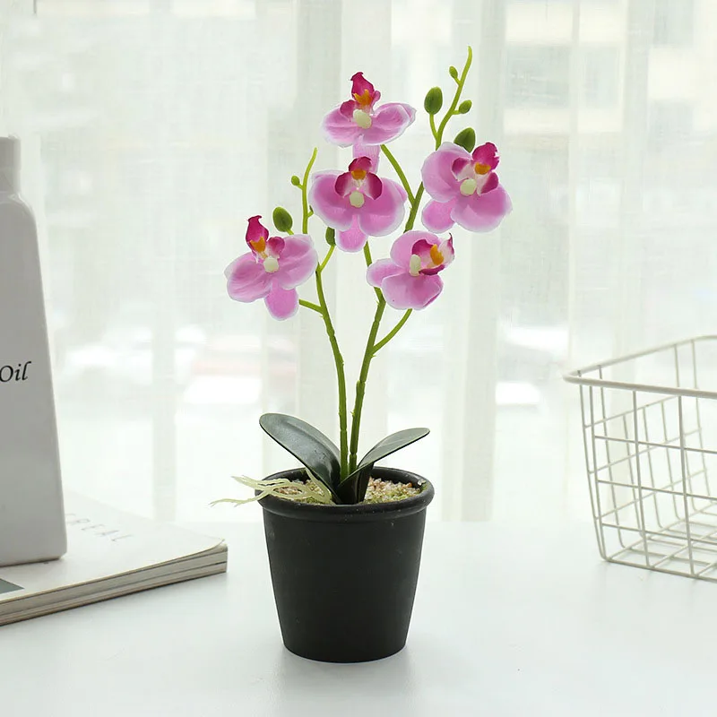 

New Two-pronged Five-flowered Phalaenopsis Bonsai Simulation Flower Artificial Simulation Plant Decoration