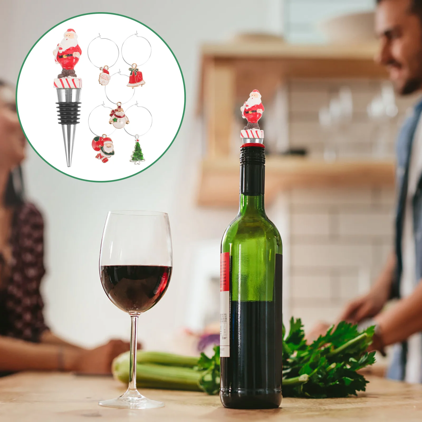 

Пробки для бутылок, стеклянные бутылки, рождественские многоразовые металлические пробки для напитков для пожилых