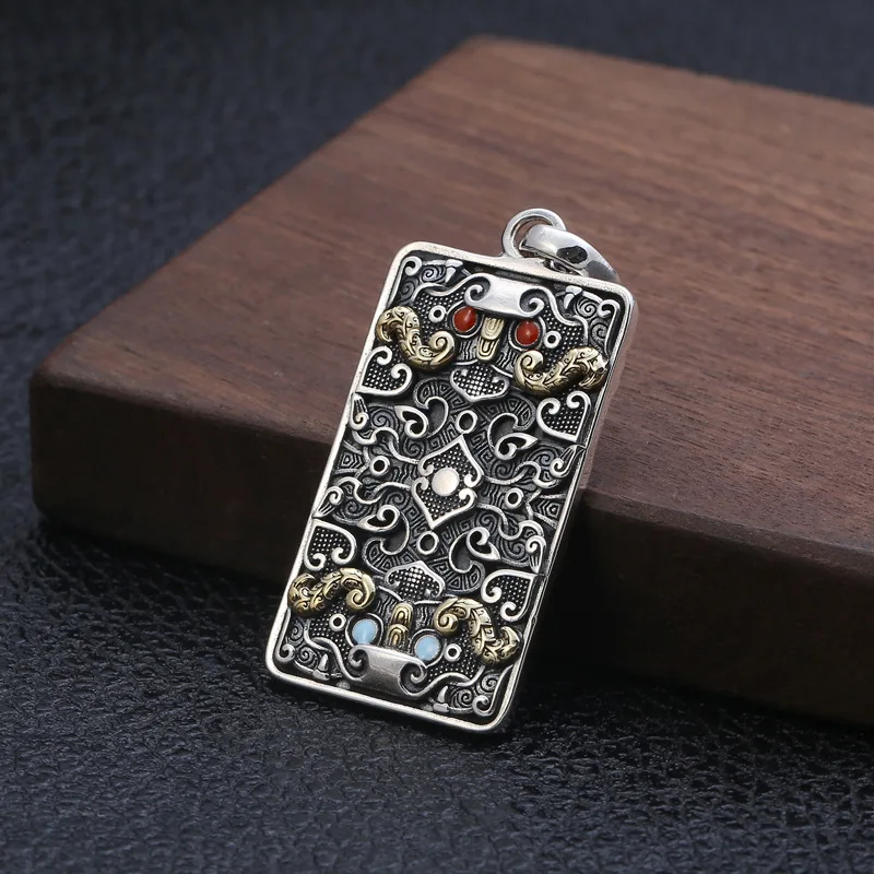 Кулон из серебра 2022 пробы в ретро-стиле для мужчин и женщин | Украшения аксессуары