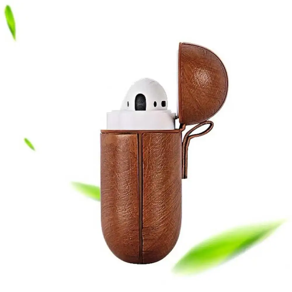 Solid Color Protective Case Soft Cover Faux Leather Shell for AirPods 2 images - 6