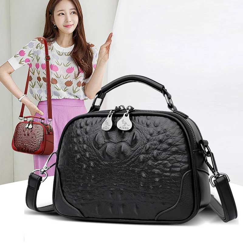 

Простая Высококачественная сумка через плечо из искусственной кожи с тиснением под аллигатора, женские сумки, модная женская сумка-мессенджер, сумка-тоут