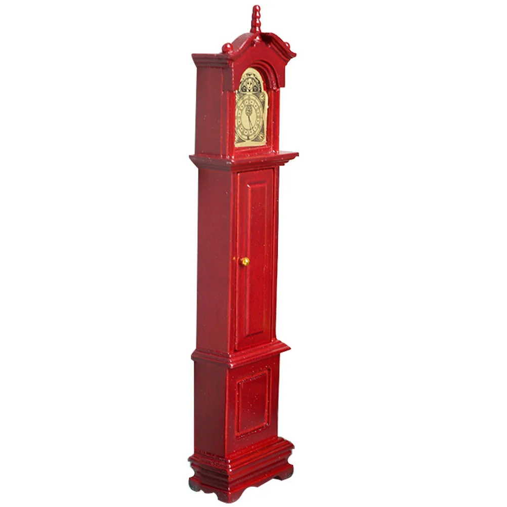 

Decorate Mini House Toys Miniature Grandfather Clock Wooden Model