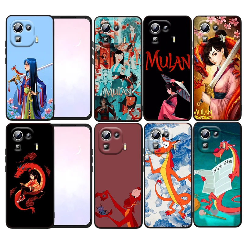 

Disney Mushu Mula Phone Case For Xiaomi Mi 12T 12S 12X 12 11 11T 11i 10T 10 9 Pro Lite Ultra 5G Funda Black Cover