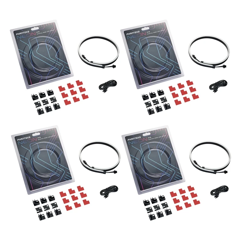 

4 шт., Светодиодная лента для компьютера, 5 В, 3 контакта