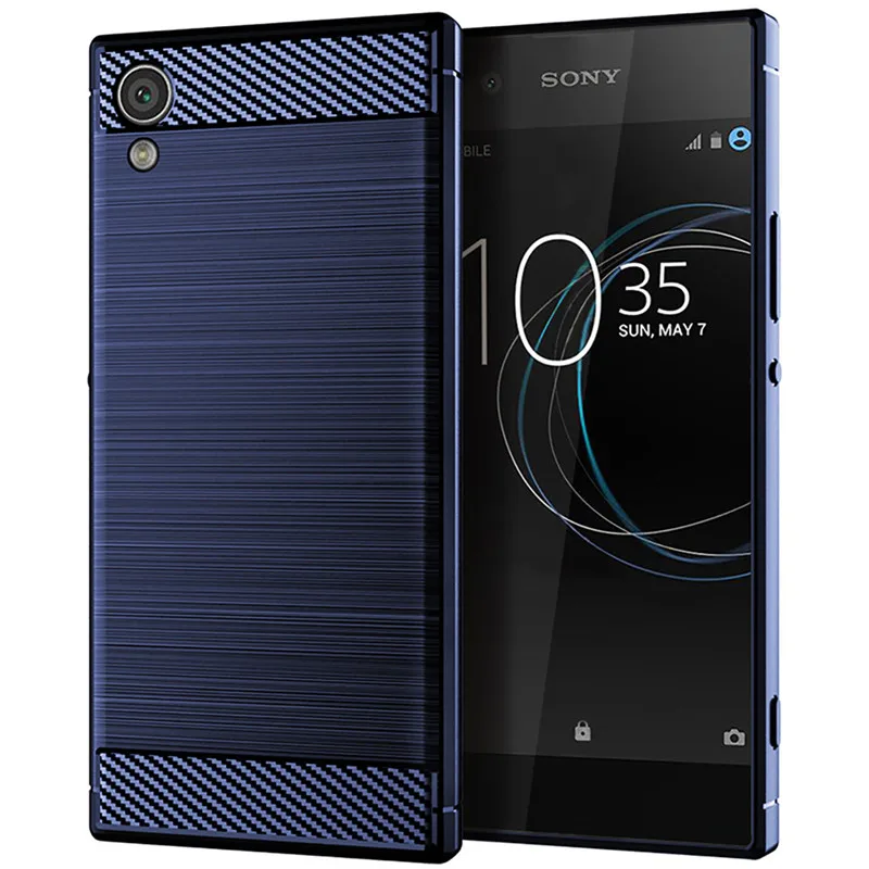 Модный противоударный силиконовый чехол для Sony Xperia XA1 Plus + Чехлы из углеродного