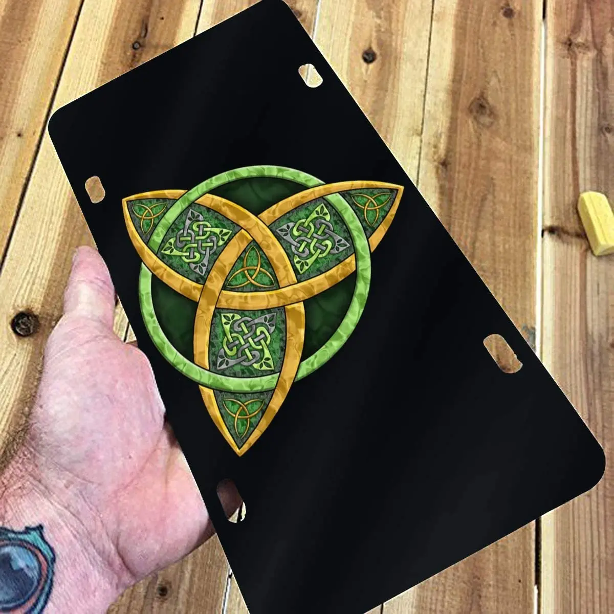 TPSXXY-LP Cool Celtic Trinity Knot Новинка автомобиль 6x1 2 алюминиевый передний номерной знак