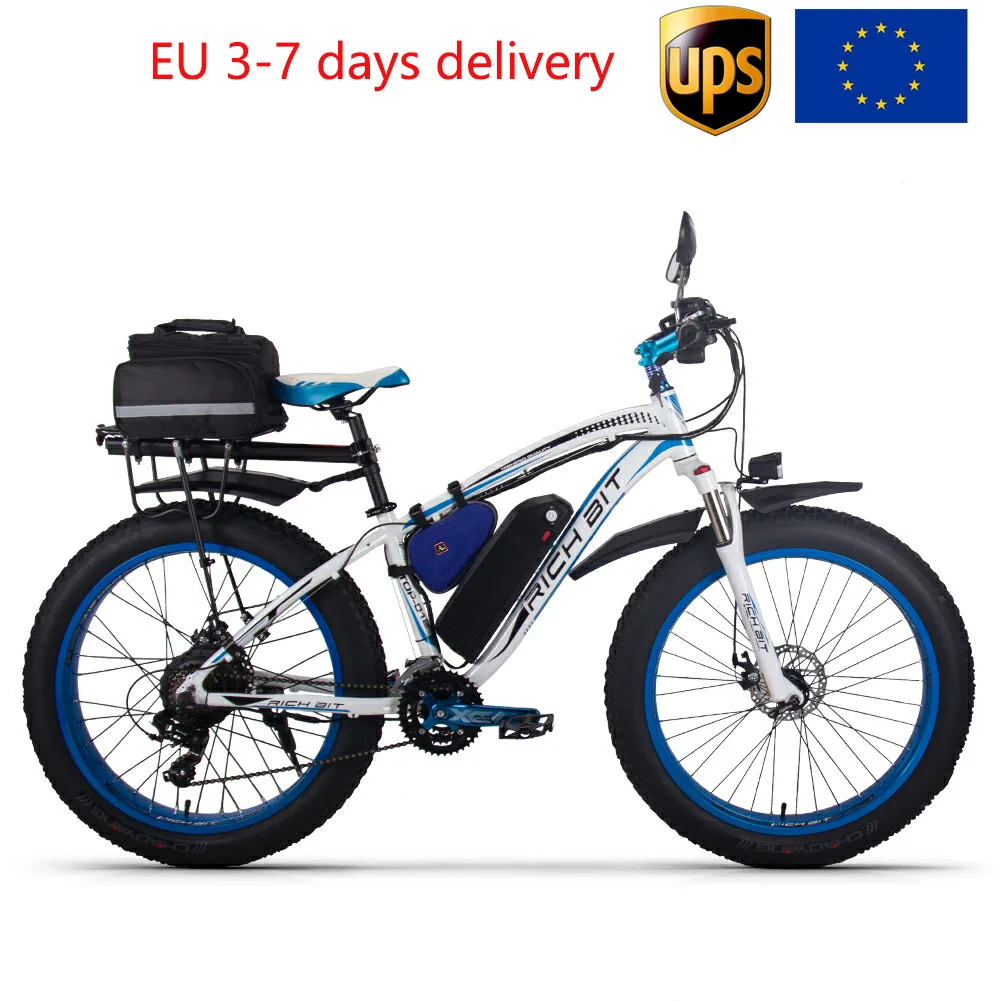 Велосипед Горный RICHBIT RT-012 1000 Вт 7 скоростей электрический велосипед 26 дюймов 4 0