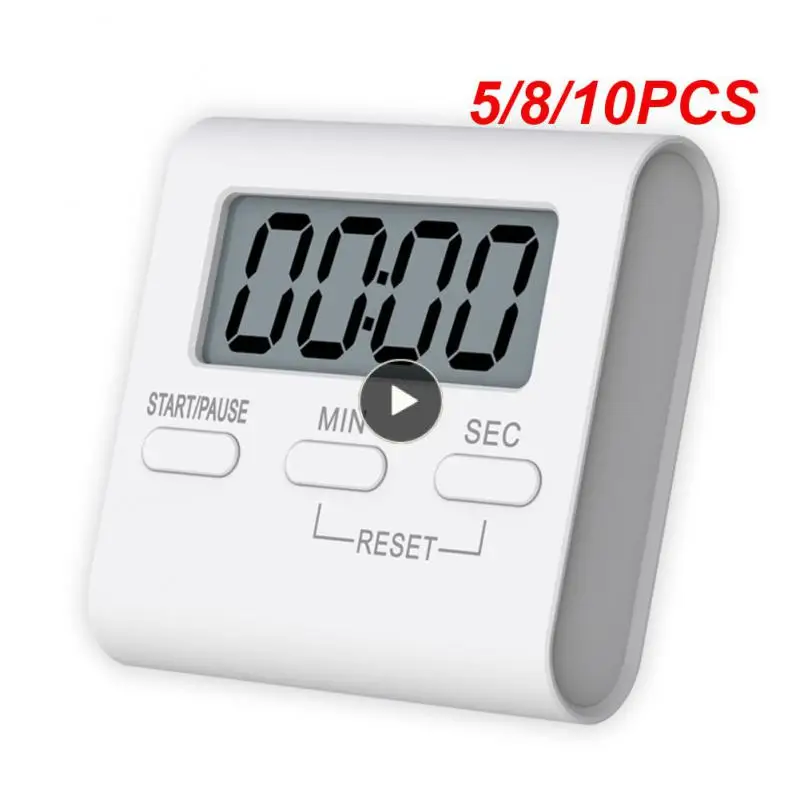 

5/8/10PCS Digital Kitchen Timer Clear Numbers For Cooking Baking Sports Games Office Kitchen Timer Low Energy Consumption