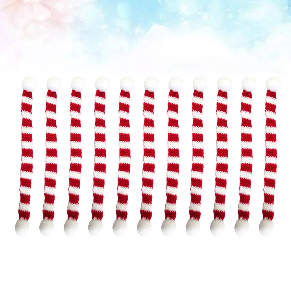 

Scarf Christmas Bottleminisnowman Crafts Coverxmas Ornament Party Hats Santa Red Decorations Pet Decoration Whiteknitted Hat