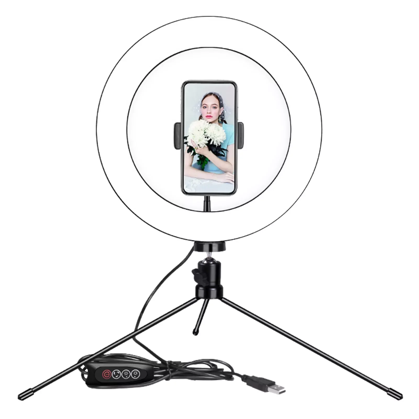 

16cm Dimmable LED Selfie Ring Light Studio Photography Photo Fill Ring Light With Tripod For Smart Phone Studio Makeup Lights