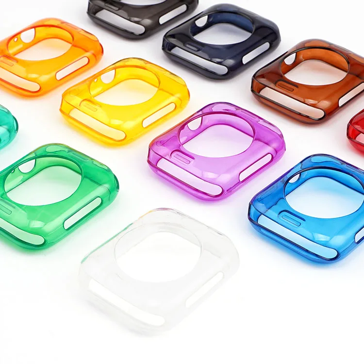 Чехол для защиты экрана Apple Watch чехол 38 мм 45 41 44 40 мягкие прозрачные чехлы из ТПУ