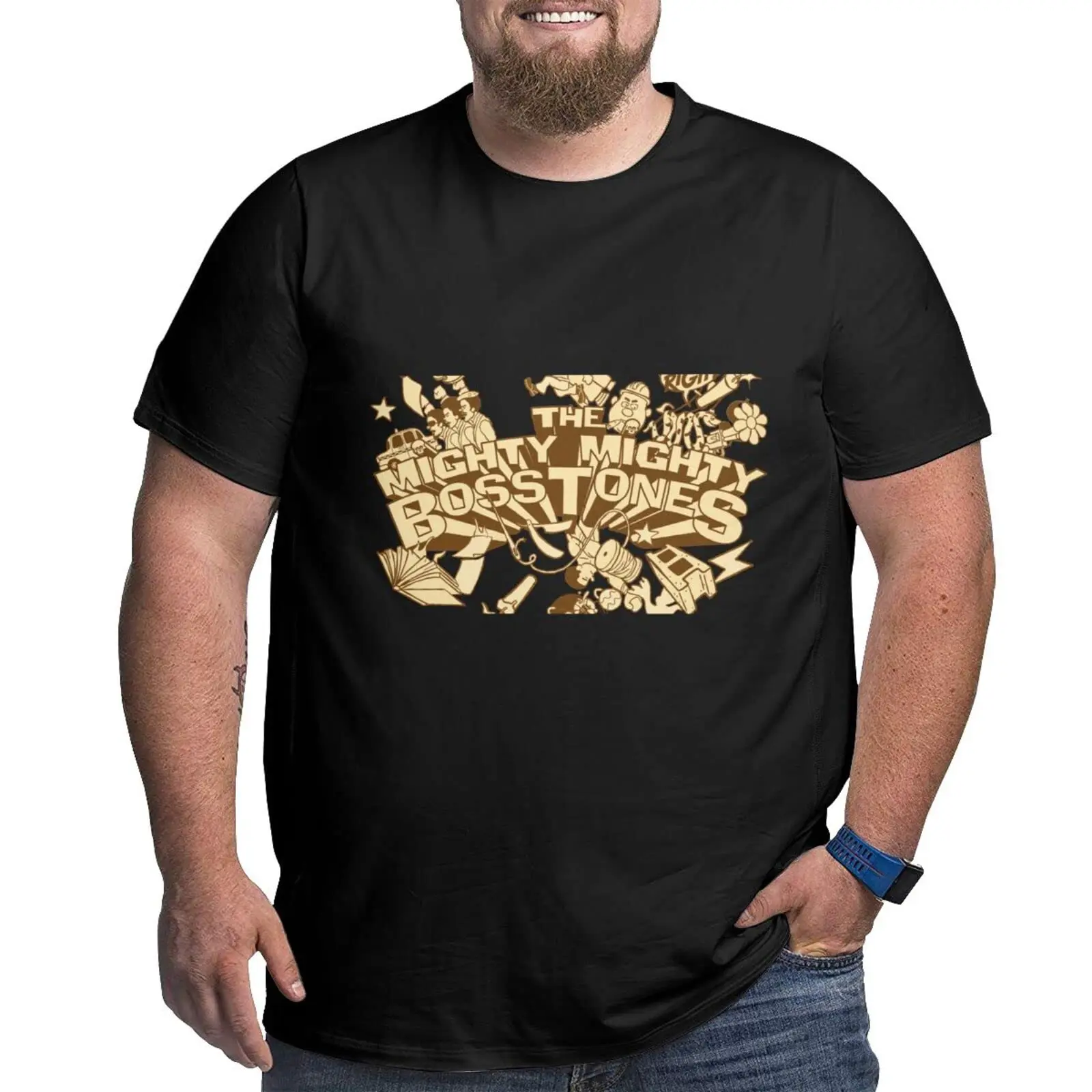 Мужская Летняя свободная футболка с принтом &quotThe Mighty bosrocks&quot