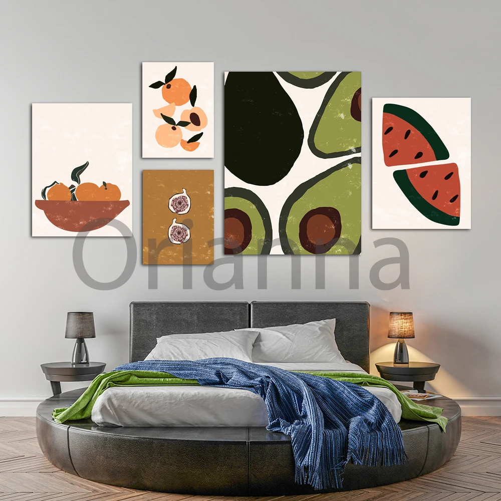 Картина на холсте с изображением цитрусовых авокадо бананов грейпфрутов кокоса