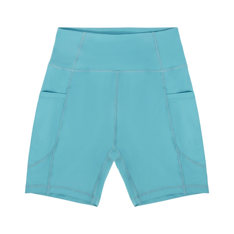 SEVENPALMS Spandex Solid Seamless Shorts with Pocket Women Soft Workout Tights Fitness Outfits Yoga Pants Gym Wear