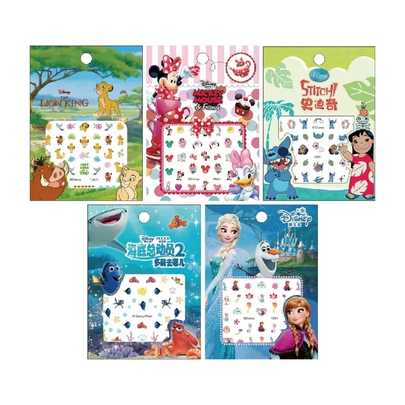 Мультяшные наклейки для ногтей Disney с Микки Маусом принцессой и Эльзой Холодное