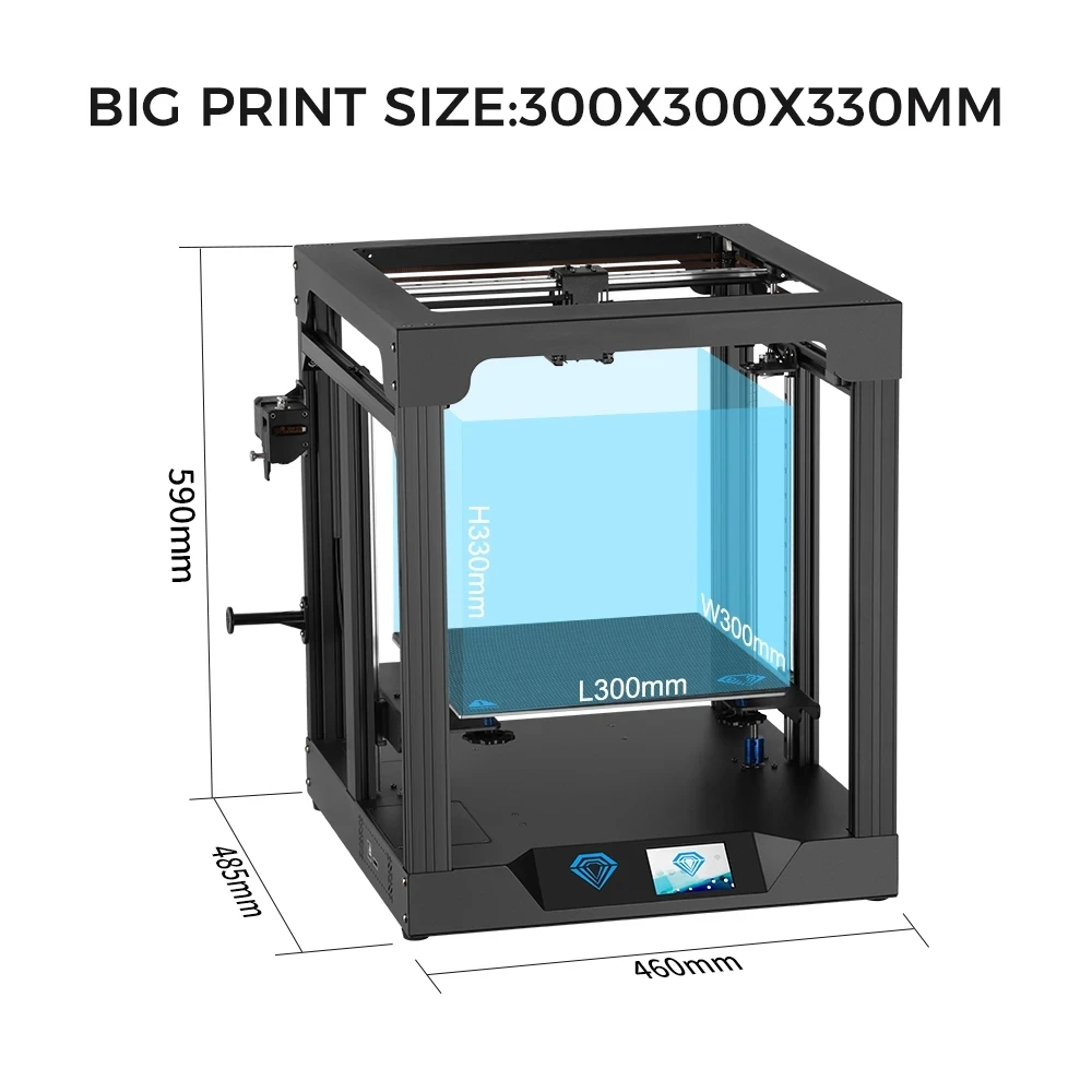 Twotrees SP-5 3D Printer Core XY TMC2225 Silen MB V1.1 V2.1 Dual Z Axis FDM Extruder Larg Print Size 300*300*330mm PEI |