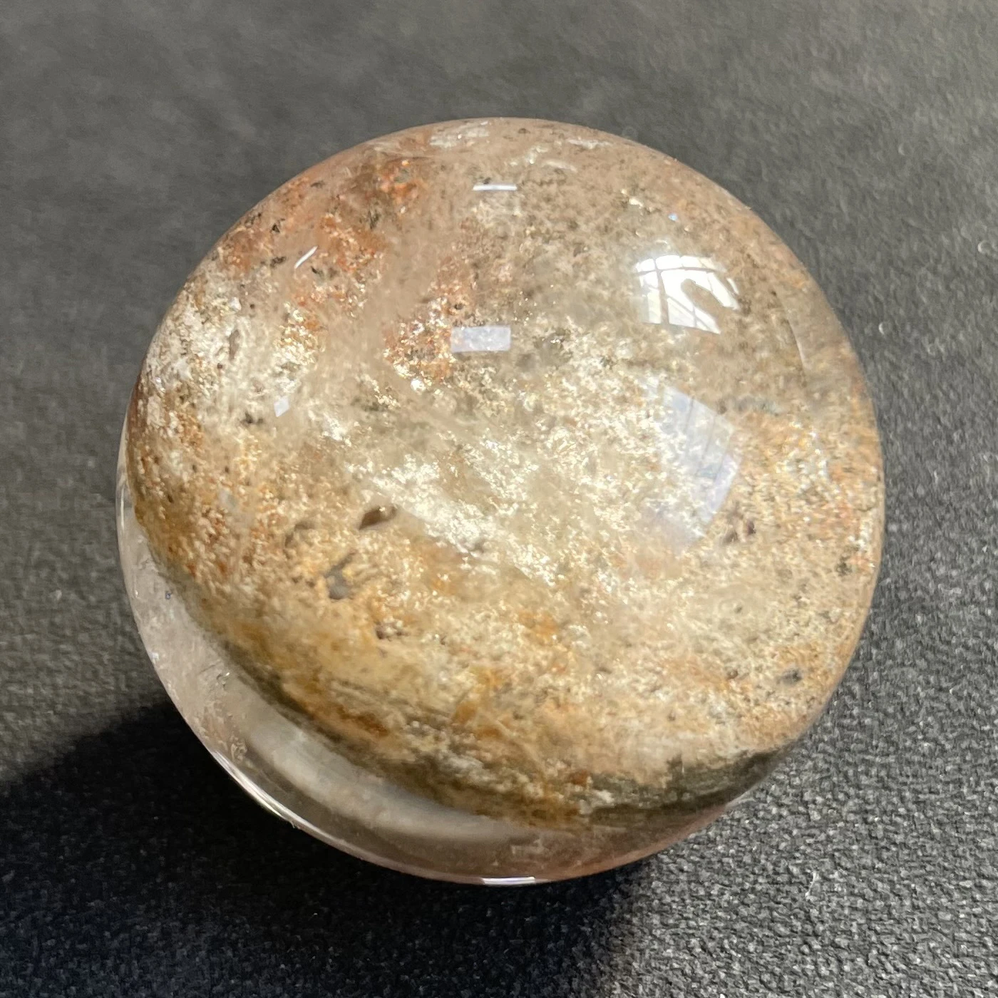 53 г натуральный хрустальный шар зеленое фантомное украшение полированная