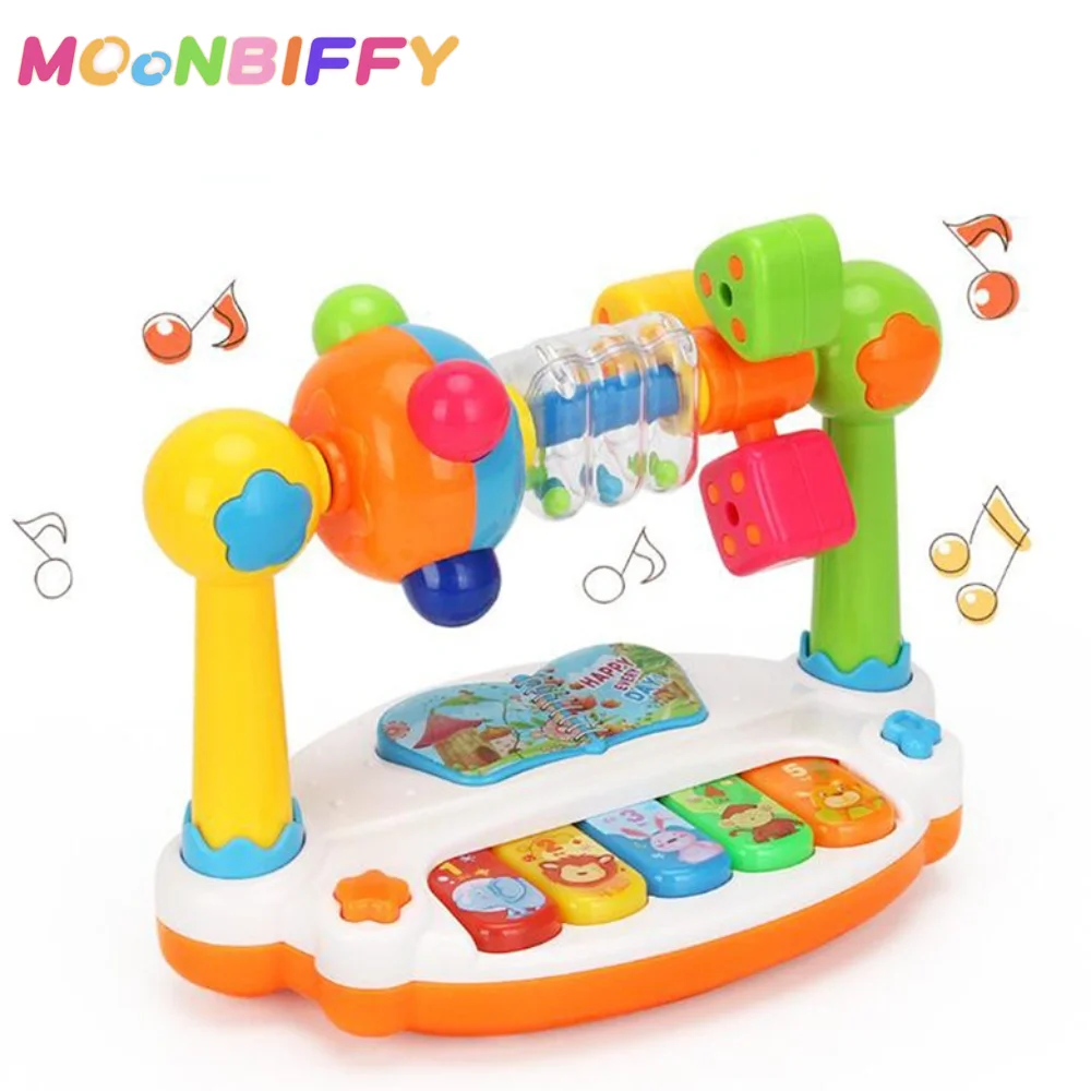 

Children Baby Rotating Music Piano with Light Sound Educational Toy Kids Gift Animals Sounding Keyboard Baby Playing Type Musica