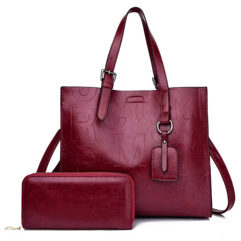 

2022 Autumn Winter Elegant Women Monogram Printed Working Tote Purse Handbag With Wallet