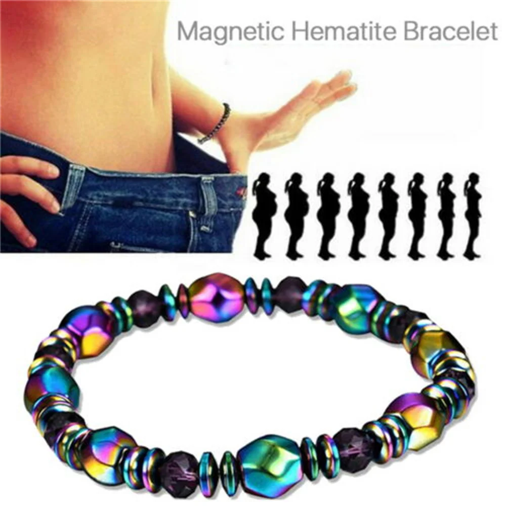 

Magnetic Healing Therapy Arthritis Bracelet Hematite Weight Loss Pain Relief Colorful Electroplated Black Bracelet For Men Women