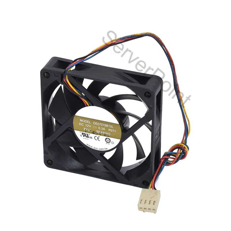 Оригинал для AVC DE07015B12L DC 12 В 0.3A 4 провода шарикоподшипник серверный квадратный охлаждающий вентилятор