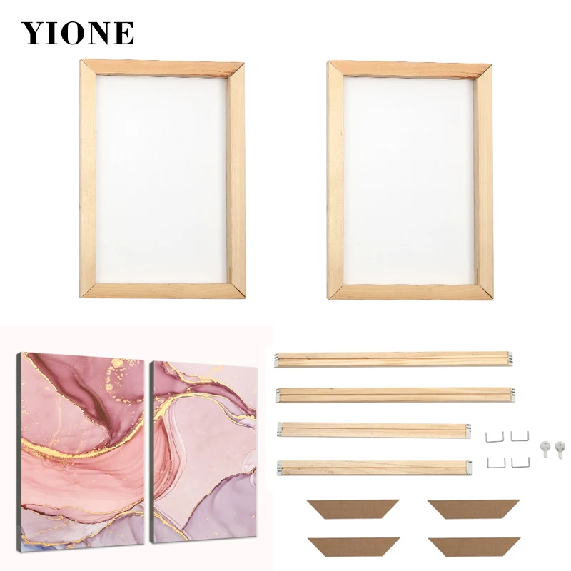 

2 pcs/set Picture Frame DIY Canvas Wood Frame Large Size 50x70 100x200cm Wall Poster Photo Frame for Prints Painting Home Decor