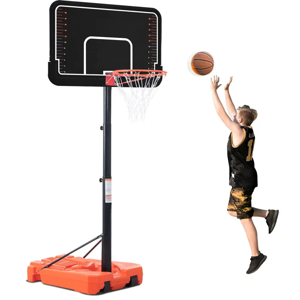 Portable Basketball Hoop & Goal with Vertical Jump Measurement, Outdoor Basketball System with 6.6-10ft Height Adjustment