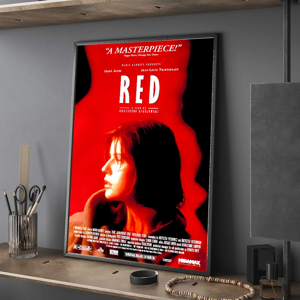 Three Colors Red 1994 Japanese Movie Whitepaper Poster Retro Kraft Paper Sticker DIY Room Bar Cafe Vintage Decorative Painting