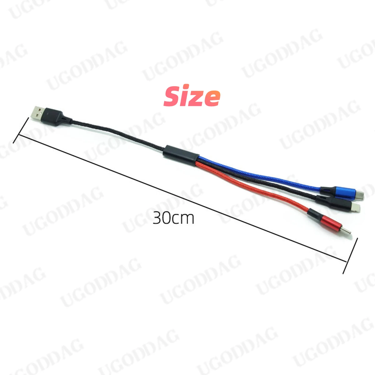 3 в 1 30 см шнур для быстрой зарядки для iPhone Xiaomi Huawei Micro USB Type C кабель для зарядного устройства с несколькими портами USB несколько USB-кабелей для зарядки (art.: 3920c8ef16607) - 3920c8ef16607