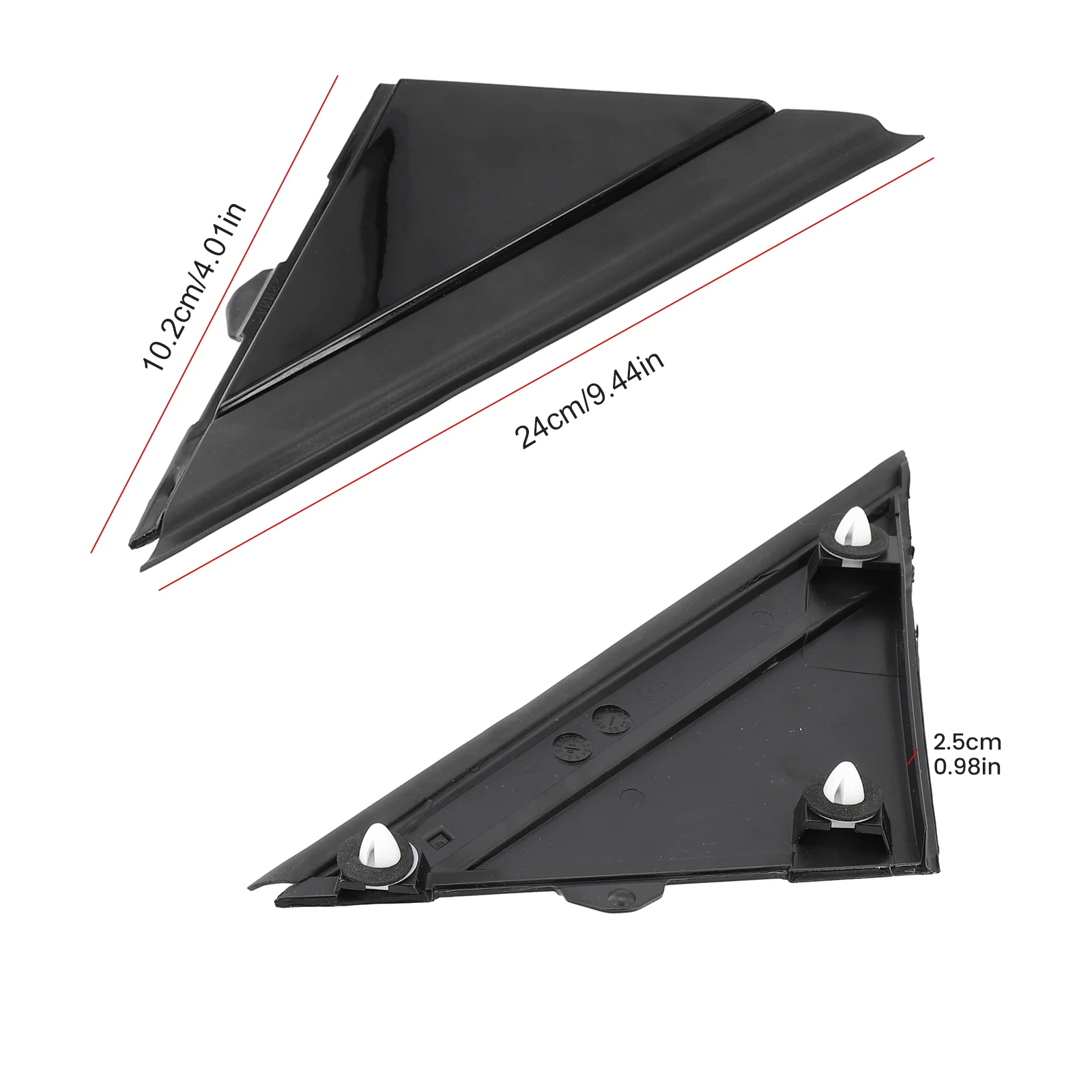 

Gloss Black Door Mirror Flag Cover Moldings for FIAT 500 201219 Durable Material Weather Proof Easy Installation