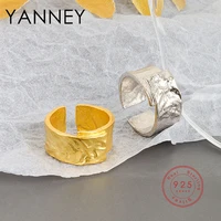 yanney silver color irregular texture open ring for woman fashion simple charm party jewelry gift