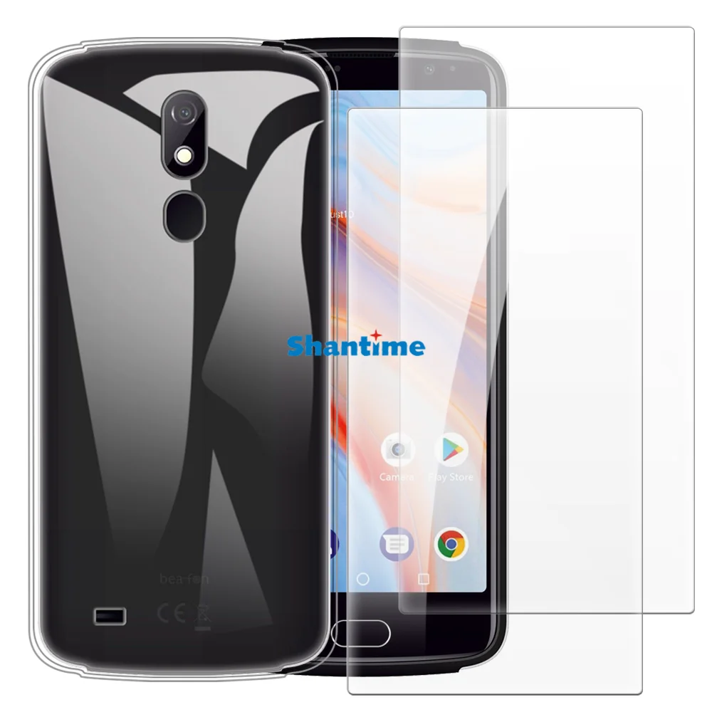 Мягкий чехол + комплект из 2 защитных пленок закаленного стекла для Bea-fon M7 Premium Lite