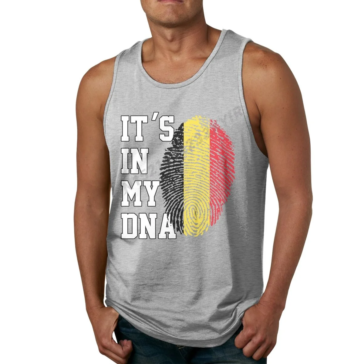 

Summer Men Tank Top IT'S IN MY DNA Belgium Flag Belgians Fans TankTop Men's Shirt Hip Hop S-3XL sleeveless garment Cool