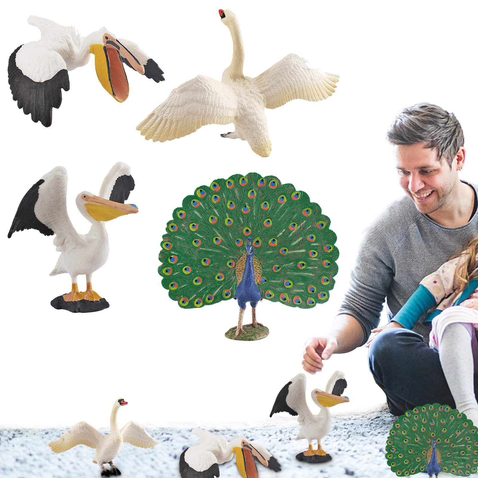 

Peacocks Toy Figure Realistic Animal Models Toy Figures Home Office Decoration Ornament Children Toy Forest Animal Figurines Toy