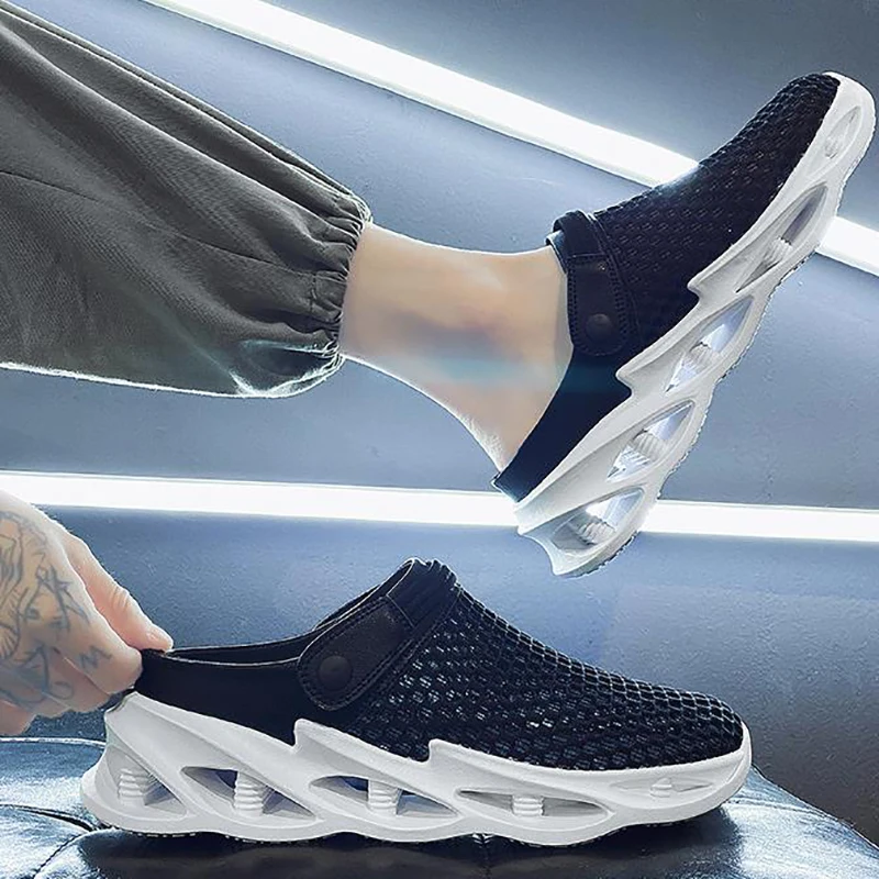 

Мужские сетчатые кроссовки, удобные нескользящие, повседневная прогулочная обувь, дышащие, летние тапки, для улицы