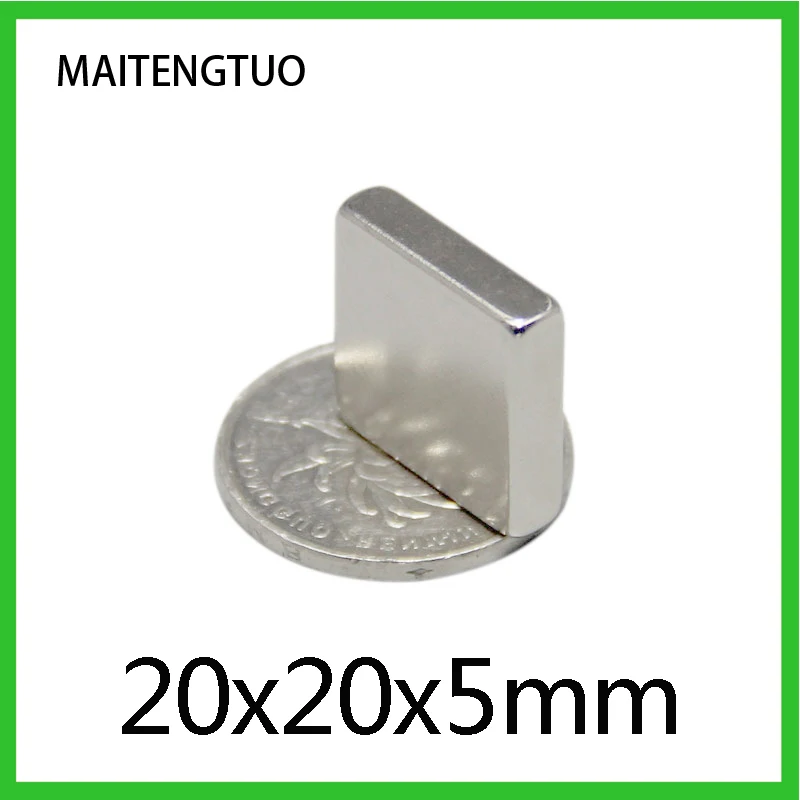 

2/5/10/20/30/50/100pcs 20x20x5mm Powerful Magnets N35 NdFeB Permanent Quadrate Magnet Super Strong Neodymium Magnet 20*20*5mm