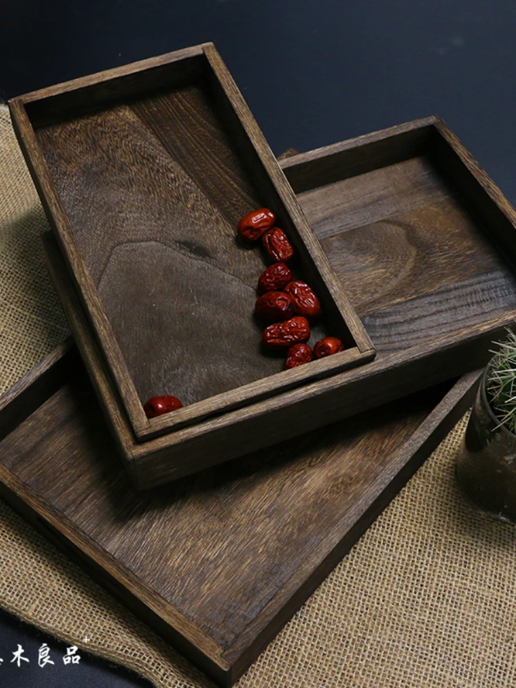 

Japanese-braised Tung wood tea tray fruit plate dessert plate dinner plate cafe fruit plate photograph solid wood plate