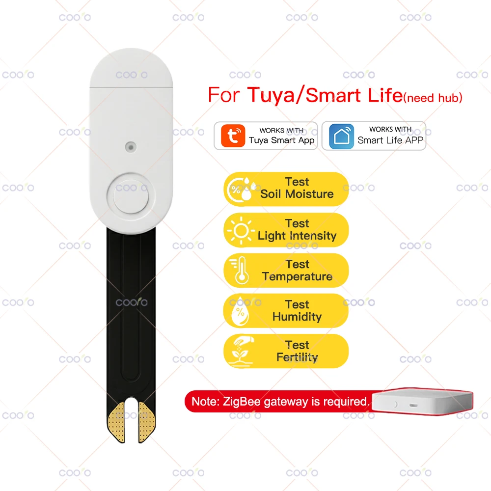 

Датчик Tuya Zigbee 5-в-1 для почвы