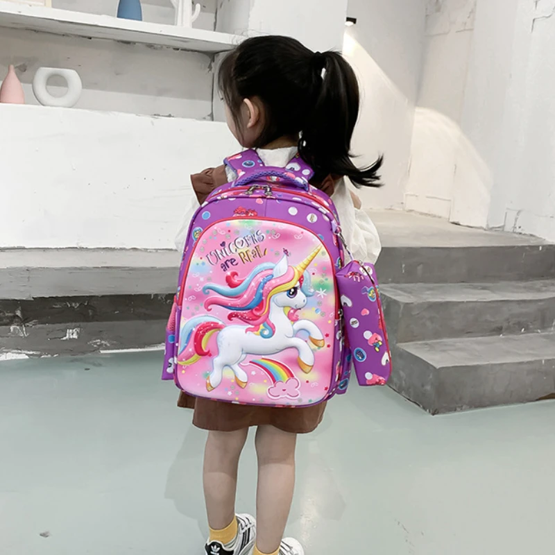 Cute Unicorn Children Large Backpack 2022 New Dinosaur Cartoon Boys Girls Bags In Kindergarten Baby School Pen Bag Sac Licorne