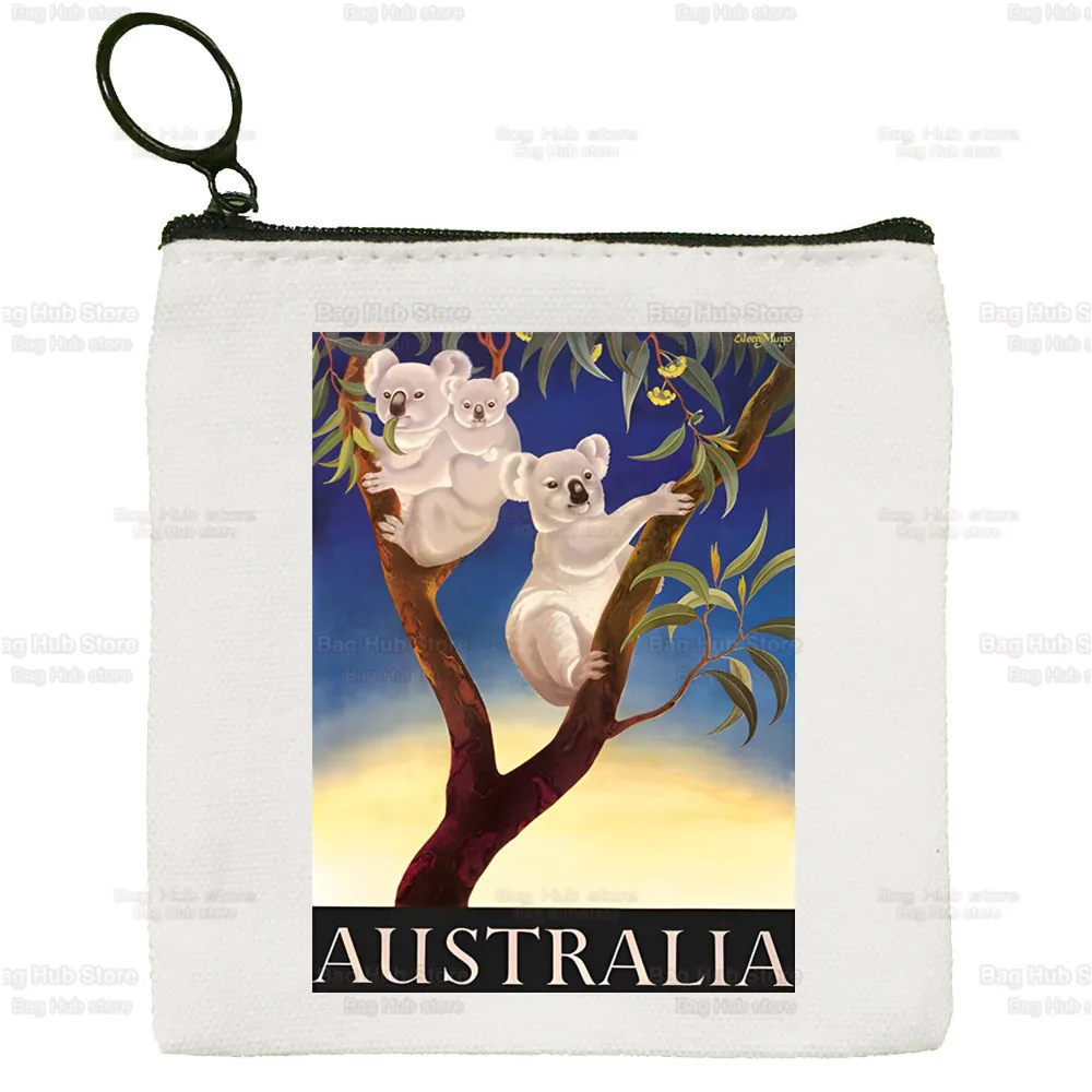 Koala Be My Eucalyptus Tree New Women's Bag Pure White Bag Handmade Cute Animal Cloth Bag Coin Purse Whiteboard  Bag Handbag