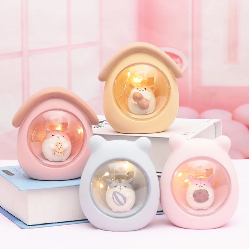

Resin Anime Night Light Hamster Shaped Sign Epoxy Resin Nightlight Home Decoration Kids Gift Night Light For Bedroom Warm White